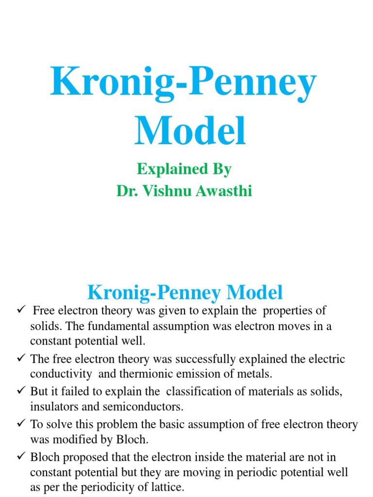 Kronig-Penney Model Explained | PDF