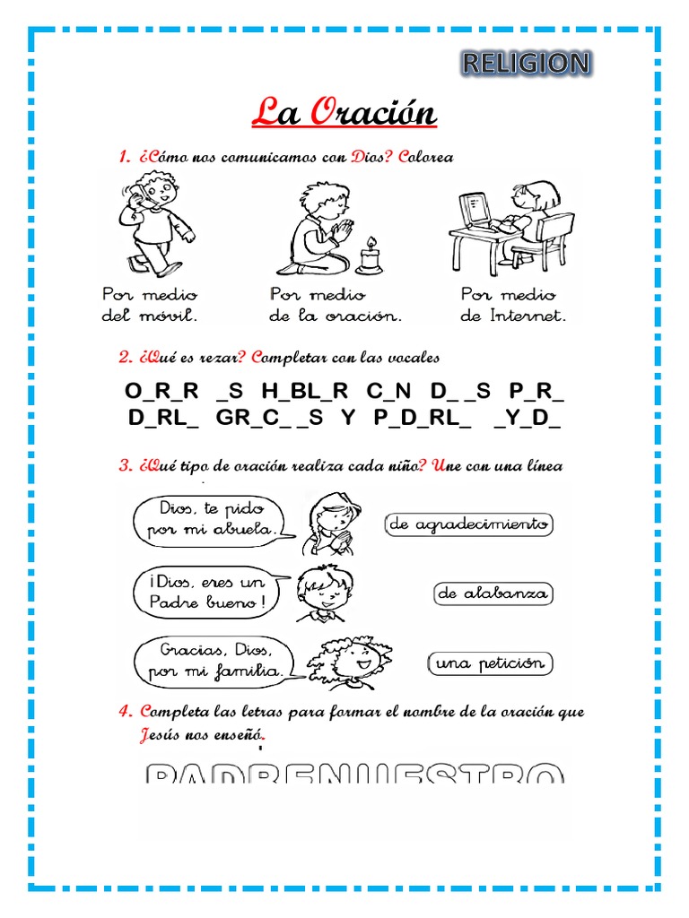 R01 - La Oracion | PDF | Artes del Lenguaje y Comunicación | Religión y ...