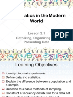 Mathematics in The Modern World: Lesson 2.1 Gathering, Organizing and Presenting Data