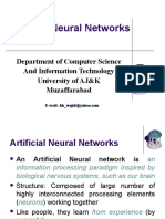 Artificial Neural Networks: Department of Computer Science and Information Technology University of AJ&K Muzaffarabad