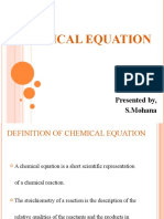 Chemical Equation: Presented By, S.Mohana