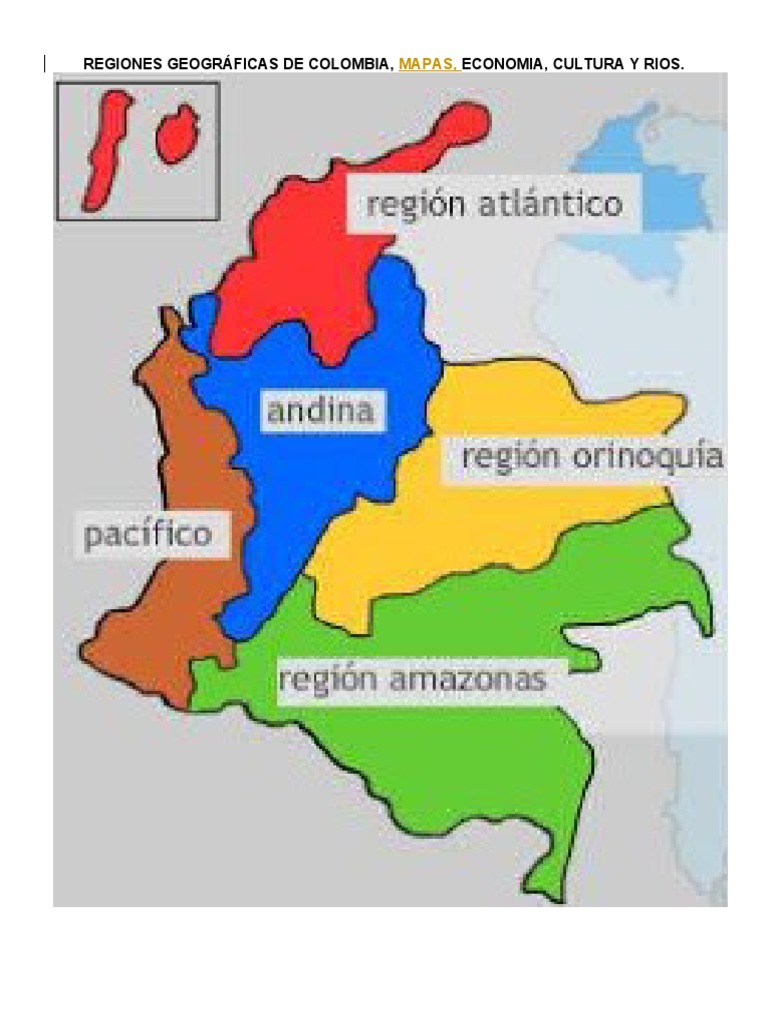 Regiones de Colombia, Mapa, Caracteristicas y Cultura Agosto 5 | PDF |  Colombia | Andes