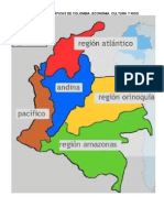 Regiones de Colombia, Mapa, Caracteristicas, Cultura y Rios. para El Sábado 7 de Agosto de 2021.