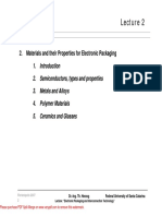 Materials and Their Properties For Electronic Packaging