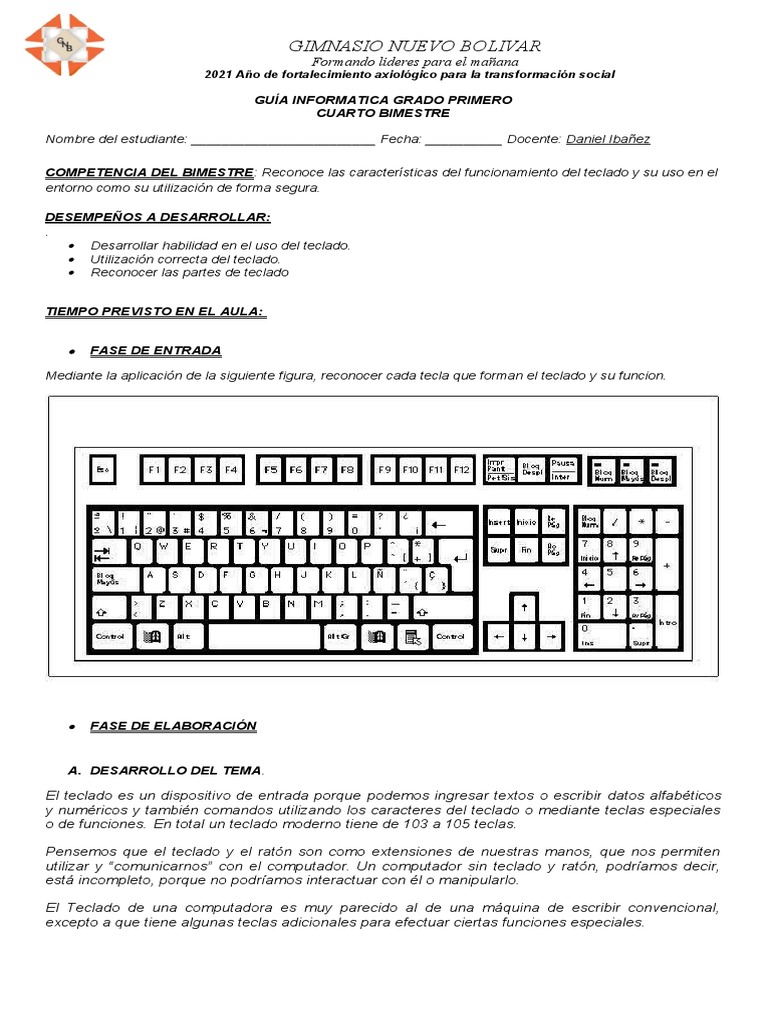 Guía Informatica Grado Primero | PDF | Informática | Máquina de escribir