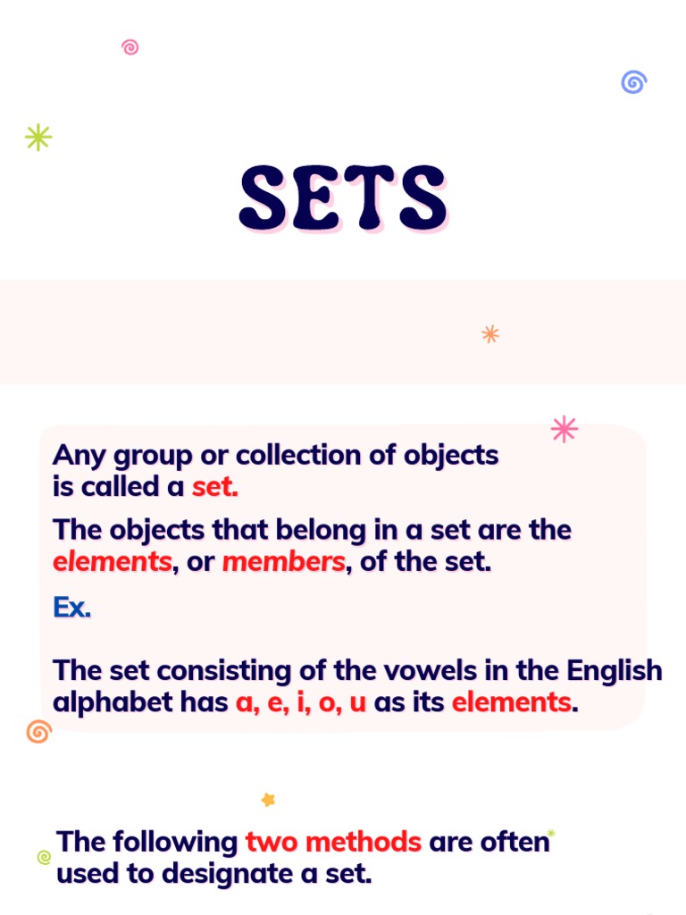 Sets 1 | PDF | Set (Mathematics) | Numbers