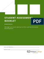 Student Assessment Booklet: BSBWOR501 Manage Personal Work Priorities and Professional Development
