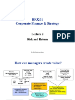 BF3201 Corporate Finance & Strategy: Risk and Return