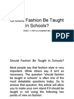 NGEC 11 Should Fashion Be Taught in Schools