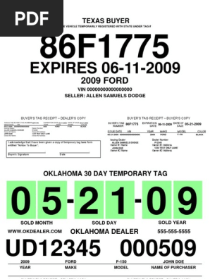 PDF Blank Printable Temporary License Plate Template | PDF | Land Transport  | Automotive Industry
