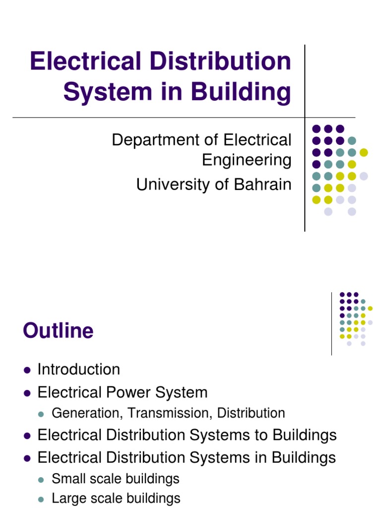 Electrical Distribution System in Building: Department of Electrical ...