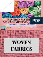 Fashion Material Management & Quality: Assignment - 1 Fabric Analysis