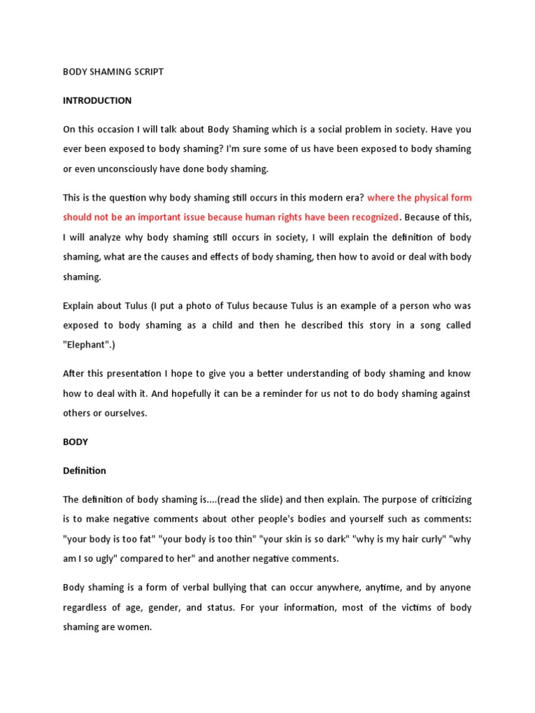 Understanding Body Shaming Issues | PDF | Shame | Depression (Mood)