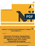 CLASE SEMANA #5 - Volumetría. Principios, Tipos, Equipamiento. Aplicaciones en Muestras Ambientales