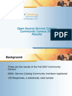 Open Source Service Catalog Community Census 2007 Results