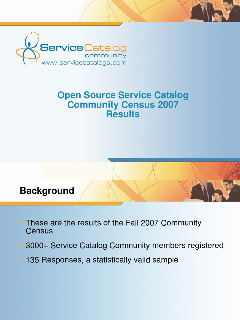 2007 Open Source Service Catalog Survey Results | PDF | Itil | Business