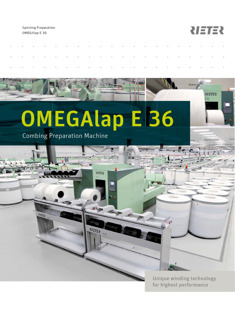 Rieter E36 Omegalap Brochure 2611 v7 en | PDF | Belt (Mechanical) | Yarn