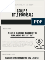 Group 5 Title Proposals: Science, Technology, and Society