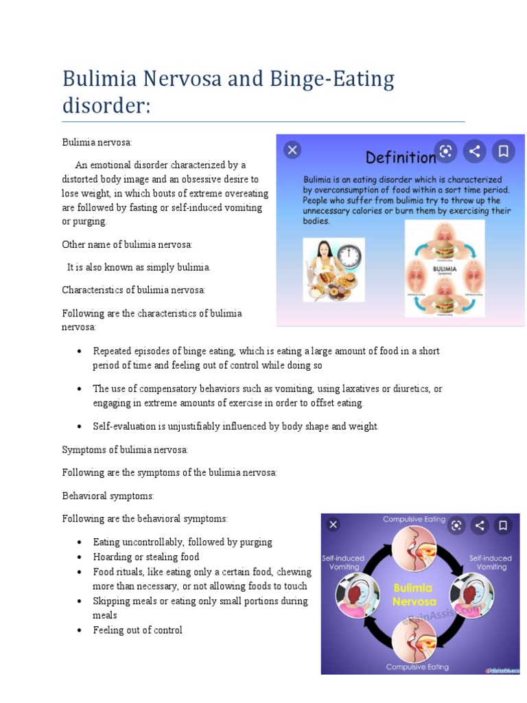Bulimia Nervosa and Binge Eating Overview | PDF | Bulimia Nervosa ...