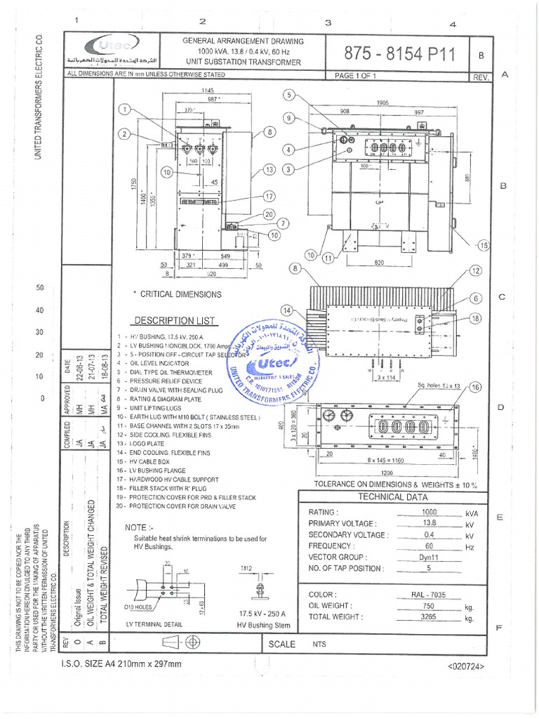 Transformer Technical Drawing PDF