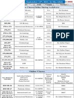 ON-Campus Classes (Online During Lockdown)