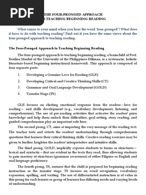 6_The Four-Pronged Approach to Teaching Beginning Reading