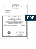 ST Ate of Ohio: Certificate