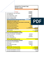 Cash Flow Statement For Current Year