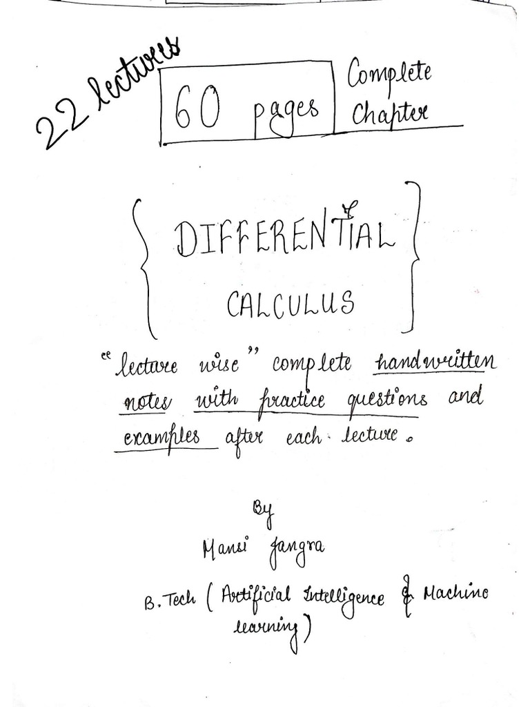 Differential Calculus | PDF