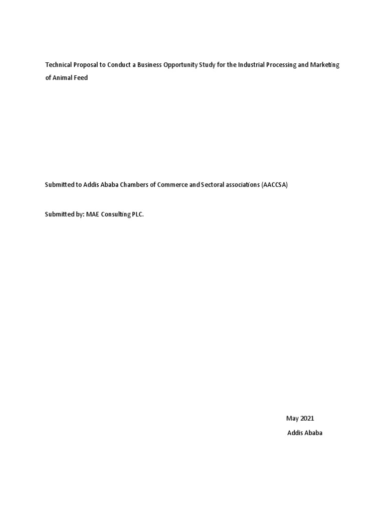 Animal Feed Technical Proposal PDF Feasibility Study Agriculture