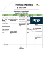 Cronograma de Actividades Semana 03 Al 07 Mayo