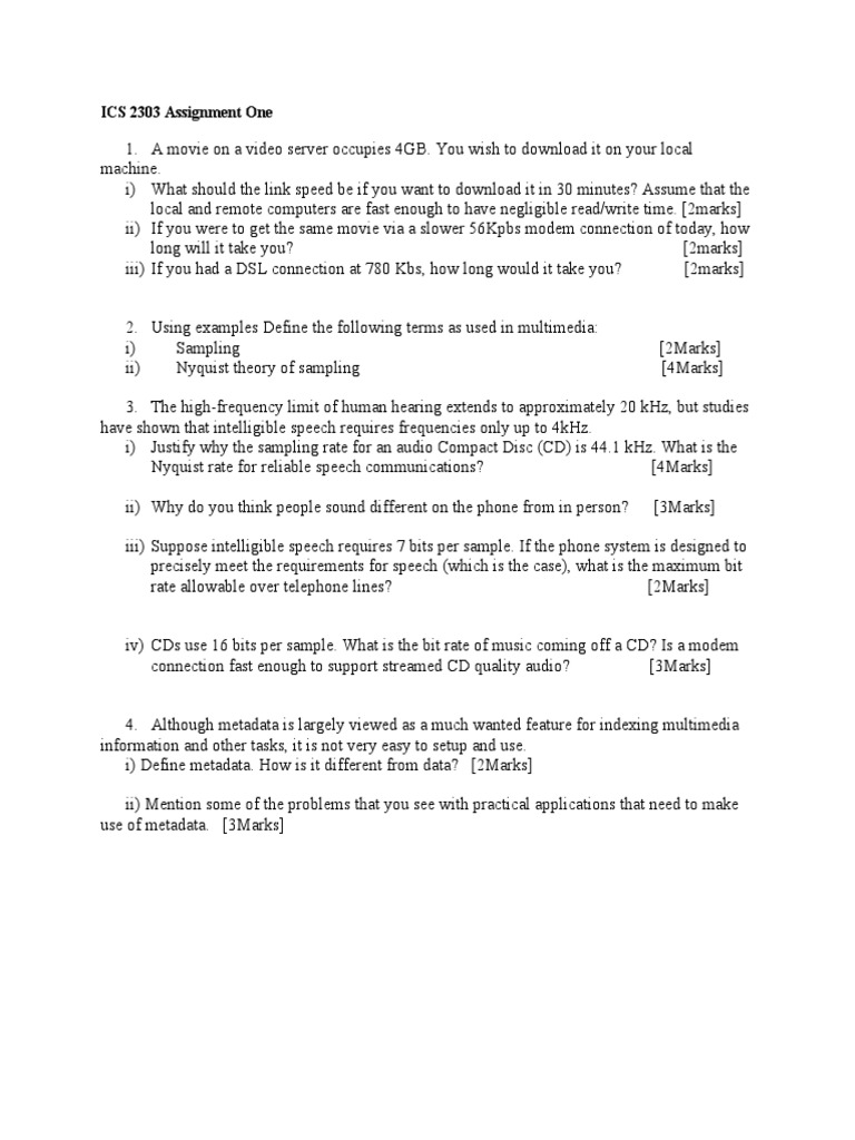 ICS 2303 AssOneQP-1 | PDF