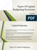 Types of Capital Budgeting Decisions
