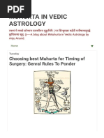 MUHURTA IN VEDIC ASTROLOGY - Choosing Best Muhurta For Timing of Surgery - Genral Rules To Ponder-1