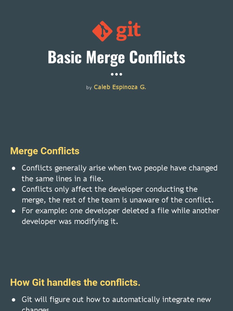 Git Merge Conflicts for Developers | PDF | Computing | Software