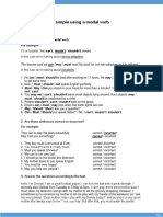 Class 8: Present Simple Using A Modal Verb Exercises