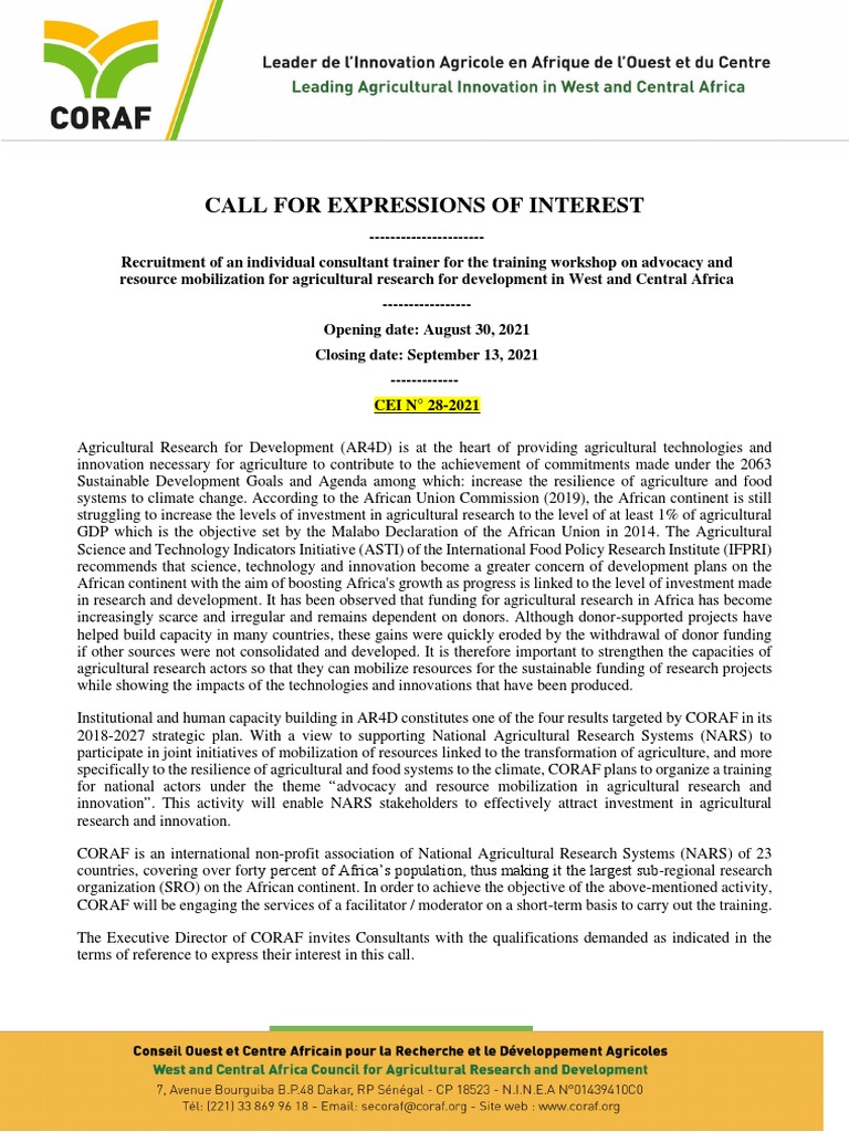 Call For Expressions of Interest | PDF | Sustainability | Innovation