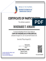 Cert of Participation - Rosemarie T. Soriano