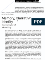 Nicola King. Memory, Narrative, Identity