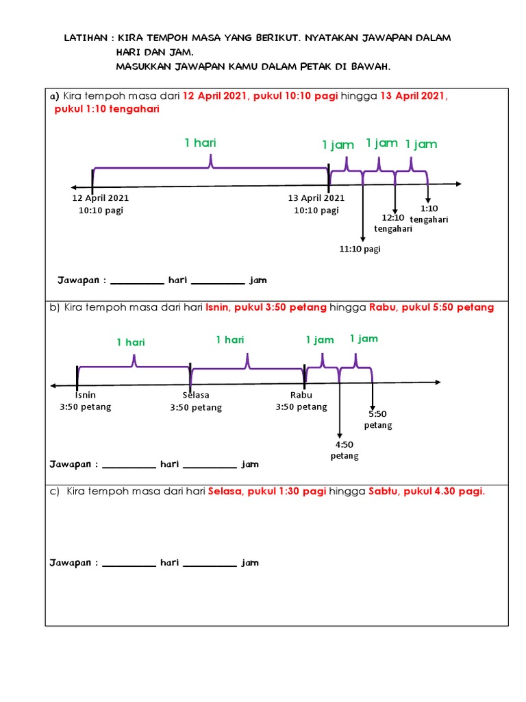 Latihan Mengira Tempoh Masa | PDF