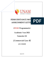 2021 Distance Assignments - ACL3632 Commercial Law B