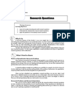 Research Questions Formulation and Characteristics