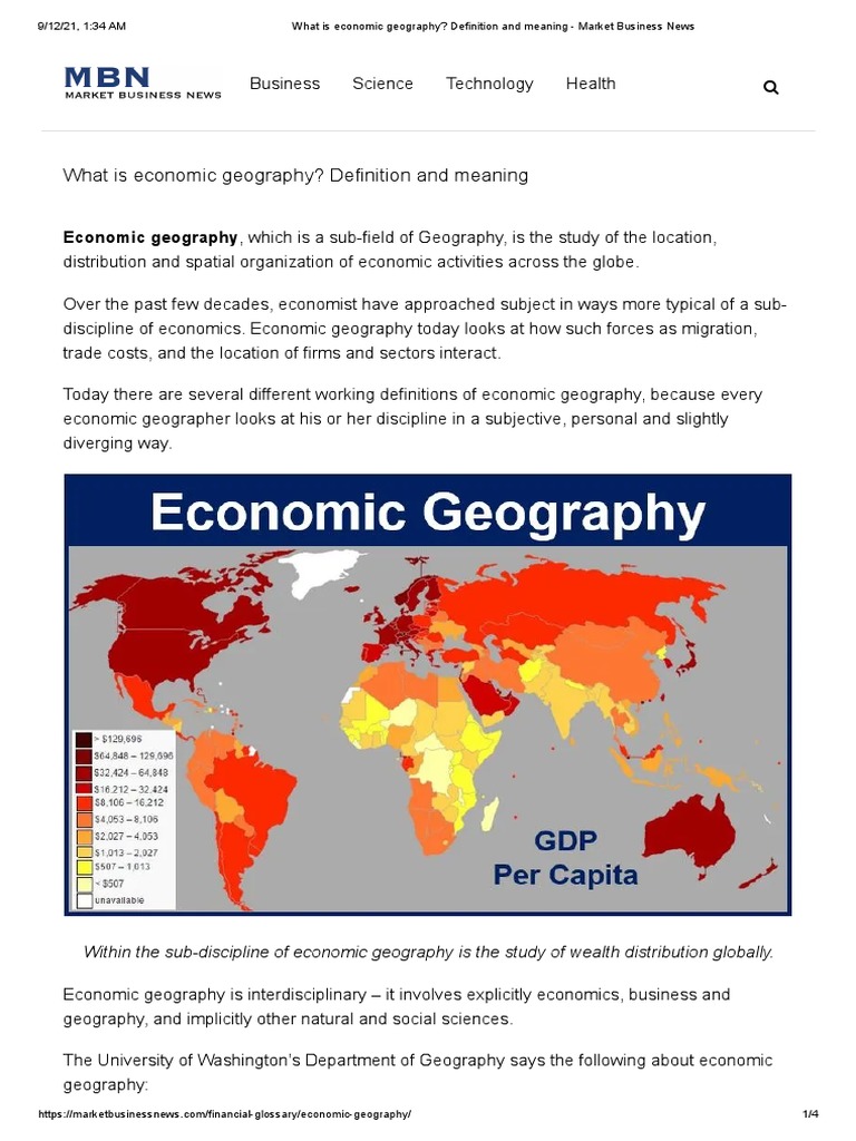 What Is Economic Geography Definition and Meaning Market Business