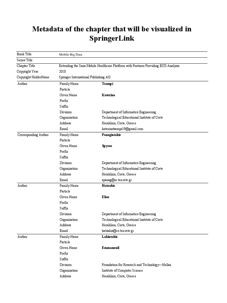 Metadata of The Chapter That Will Be Visualized in Springerlink | PDF ...