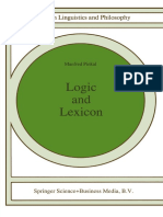 Logic and Lexicon. The Semantics of The Indefinite (Pinkal, Manfred) (1995)