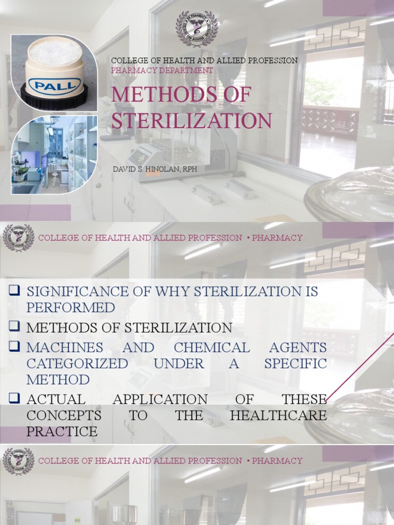 Methods of Sterilization PDF Sterilization (Microbiology) Cell Membrane