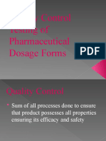 Quality Control Testing of Pharmaceutical Dosage Forms