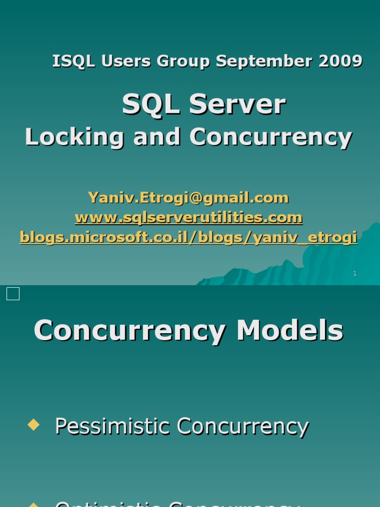 SQL Locks PDF Database Index Microsoft Sql Server