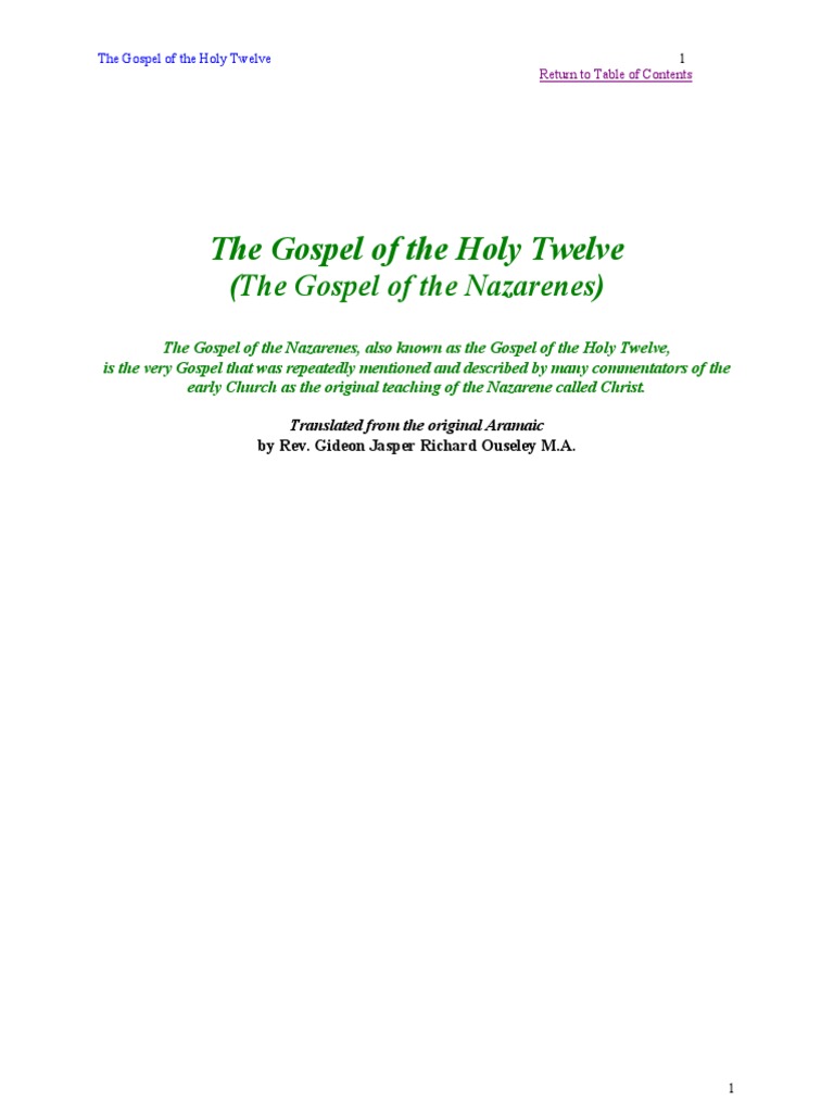 The Gospel of The Holy Twelve The Gospel of The