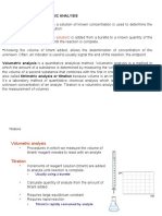 Titrations: Titrimetric and Volumetric Analysis